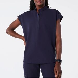 FIGS Rafaela Oversized Scrub Top in Navy Bundle